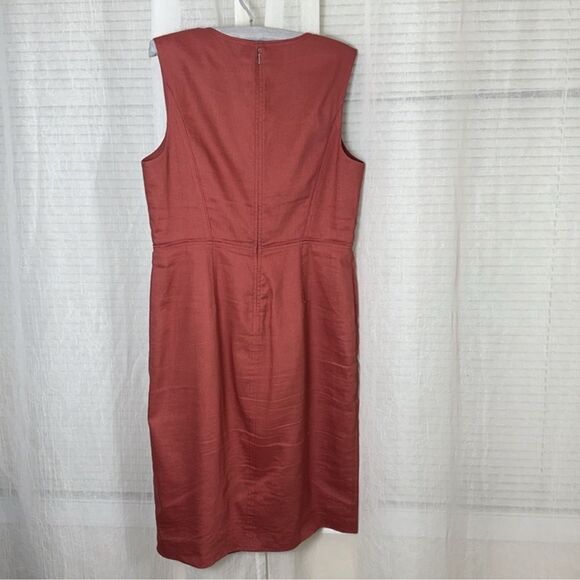 TAILORED by RT 14 Ashton Sutton Brick Orange Sleeveless MIDI Suit Dress - Picture 14 of 16